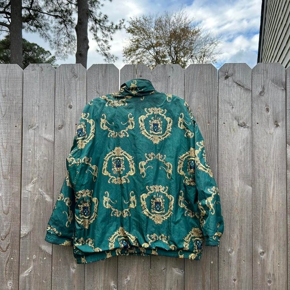 Green vintage Versace inspired windbreaker by "slade" size medium - Picture 5 of 8